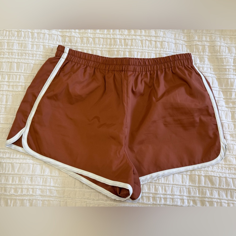 Volcom Rust Orange Mesh-Lined Athletic Shorts